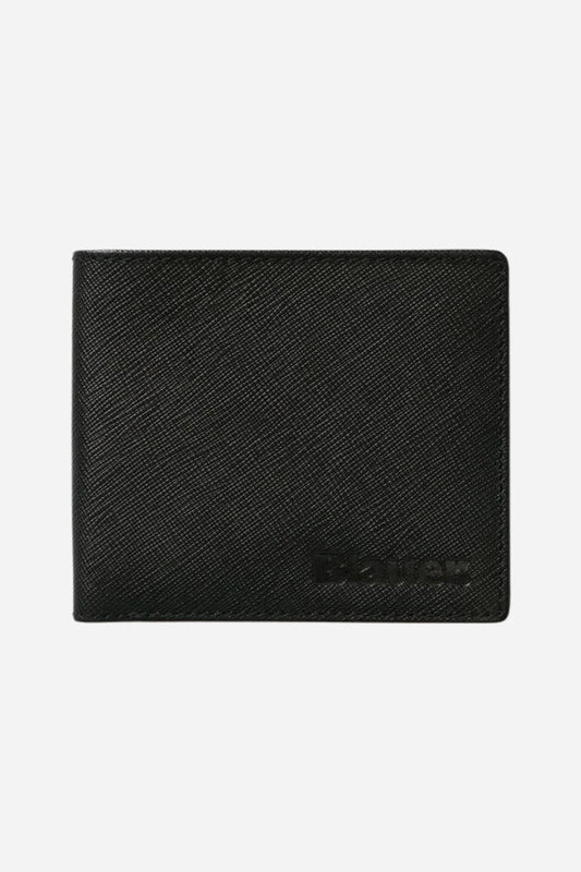 Portafoglio Blauer compatto effetto Saffiano RFID - Nero